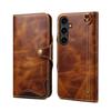 Retro Genuine Leather Case for Samsung Galaxy S26 Ultra S26+ S20 S10 Note 10 Plus Business Purse Cover with Lanyard Card Pocket