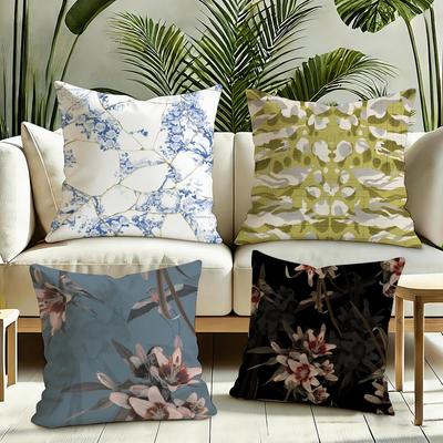 Classic AAllsaints Floral Cushion Cover Silky Short Plush Invisible Zipper Dustproof Sofa Pillow Case for Home Decor
