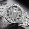 Men Quartz Movement Umber Calendar Alloy Rhinestone Round Dial Watch Ladies Decor Roman Casual Outfit