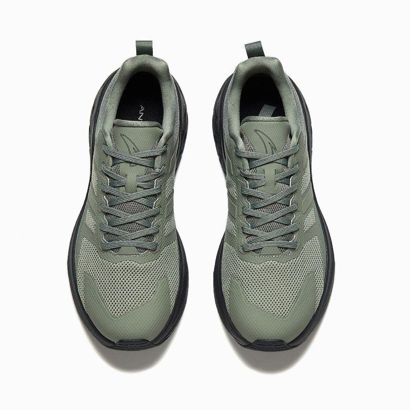 Anta Breathable Lightweight Low-Top Casual Running Shoes Men's Green Black Sneakers 112425537S-3