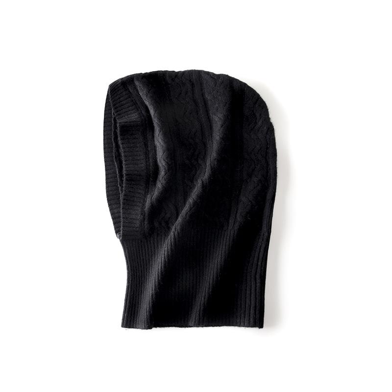 Women's Cable Knit Cashmere Hooded Scarf Hat – European, American, Japanese, and Korean Style
