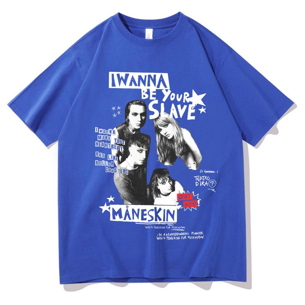 

I Wanna Be Your Slave Unisexeskin Tshirt Italian Rock Band T Shirt Unisex Women Vintage Hip Hop Oversized Summer Street Tshirts Male S