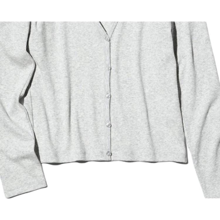 Uniqlo SS26 Sweter dzianinowy z dekoltem w serek, jednorzędowy, gładki, wszechstronny, casualowy, damskie topy 488014-03