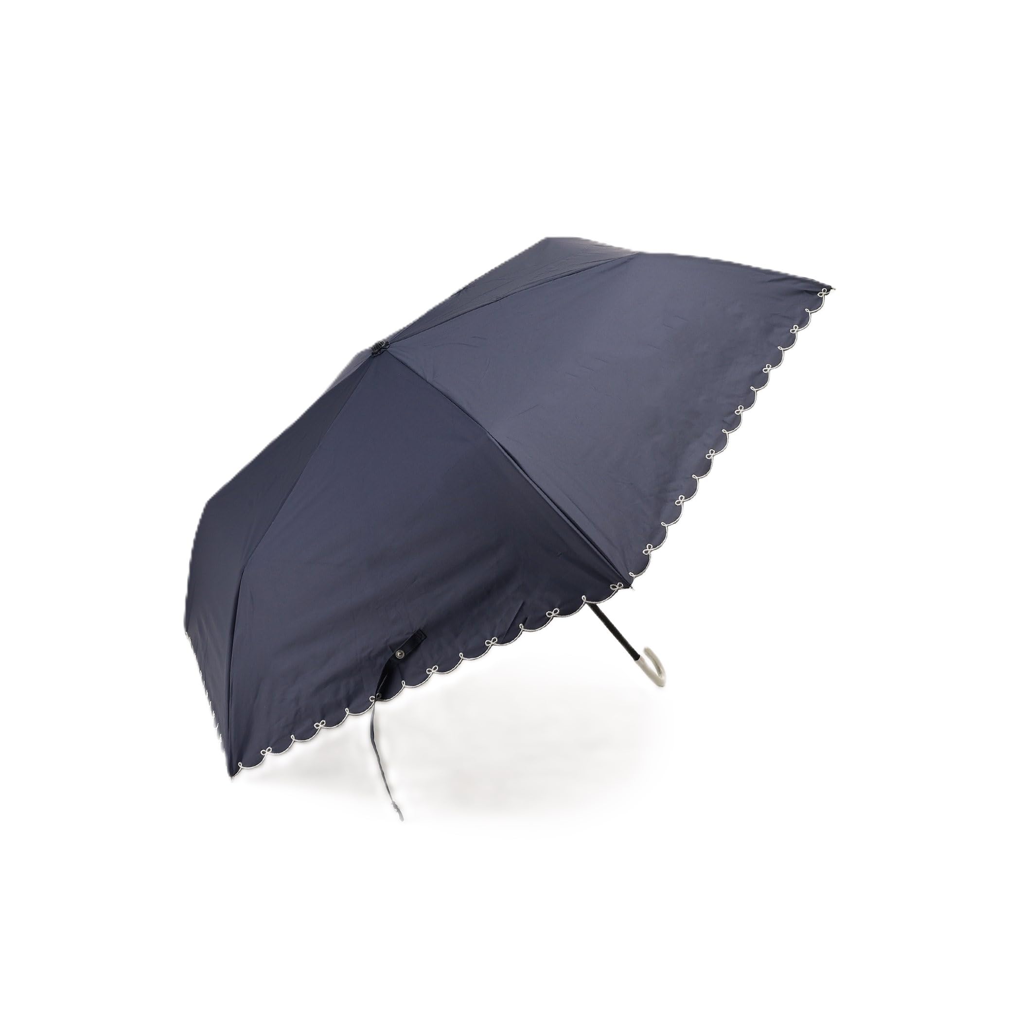 

Afternoon Tea Living JL52 Зонт от солнца Защита от УФ-лучей и блокировка света Фестон Ленточная вышивка Складной зонт для солнца и темно-синий [100% Ткань] Дождь,