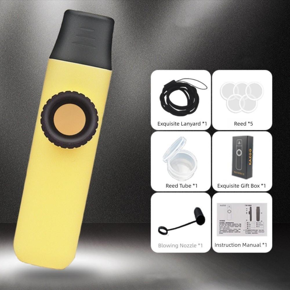 

Lightweight ABS Kazoo Reusable Professional Kazoo Kazoo Flute Music Lovers Gifts жёлтый