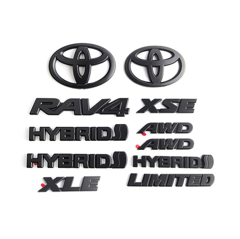 xzlhg9 Overlays NEW 2019-2024 Suitable for Toyota Rav4 XLE XSE AWD Hybrid Matte Blackout Emblems Kits