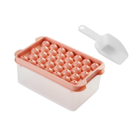 

Sphere Ice Cube Tray with Lid BPA-Free Stackable Plastic Mold for Whiskey Cocktails Easy-Release Space-Saving Ice Maker for Home Bar Party 1 Set