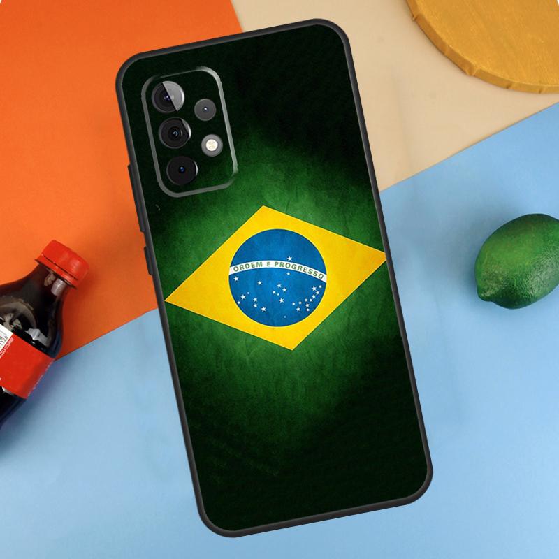 Brazil Flag Case For Samsung Galaxy A32 A12 A22 A52 A06 A54 A34 A14 A56 A36 A26 A16 A13 A53 A15 A35 A55