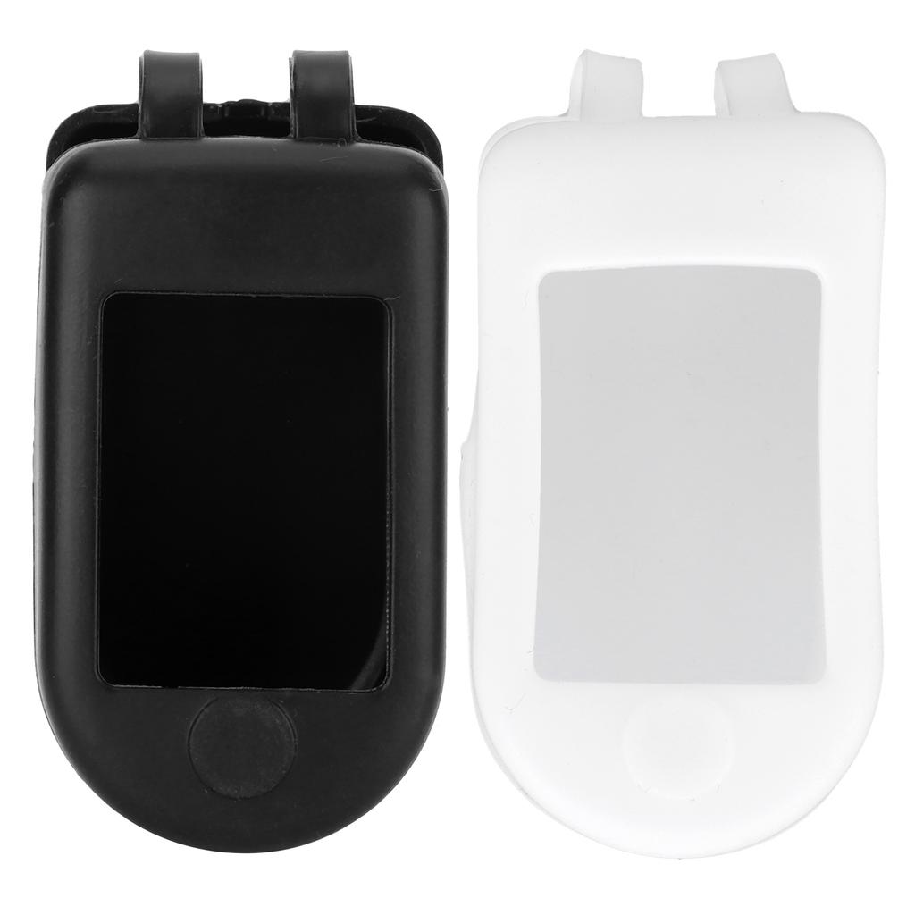 2Pcs Oximeter Cover Portable Silicone Fingertip Pulse Monitor Protector for Travel Home(Black White