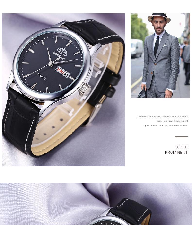 Men's Luminous Waterproof Casual Quartz Watch with Calendar and Original Movement