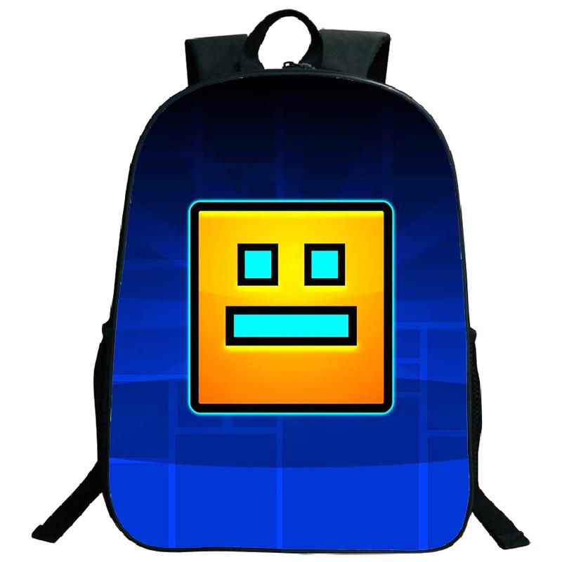 Wütende Geometry Dash Rucksäcke für Mittel- und Oberstufenschüler, Freizeitrucksäcke mit großem Fassungsvermögen, Weihnachtsgeschenke