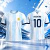 Argentina Jersey Men Women Soccer Shirt Football T Shirt Short Sleeve Sportswear Breathable Quick Dry Casual Unisex Fan Top