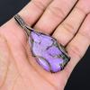 Purpurite Gemstone Pure Copper Wire Wrapped Handmade Pendant Jewelry For Her