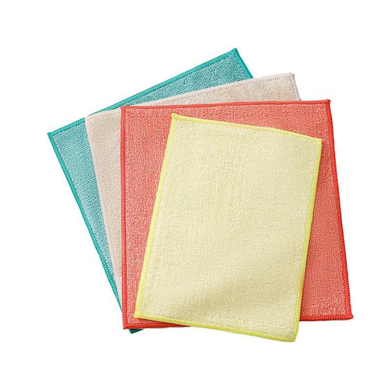 Oil-Repellent Bamboo Fiber Double-Layer Dishcloth, Easy-Clean, Thickened for Kitchen Use