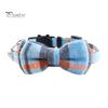 Plaid Check Cat Collar with Bell Pet Neckerchief with Bowtie Lapel Triangle Scarf Retro British Style Neck Collar for Small Dogs Cat