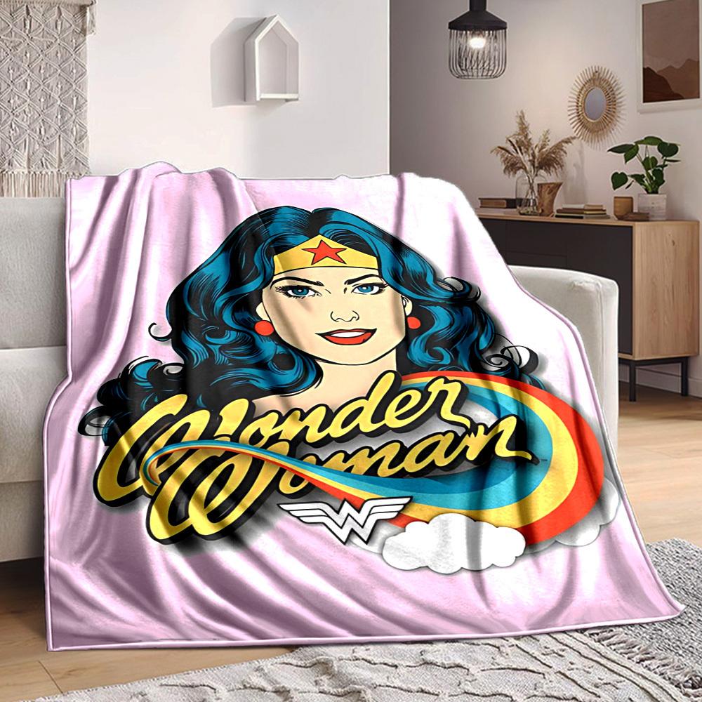 1ks Wonder Woman, Superhrdinská deka Polyesterové vlákno, Celoroční pohodlí na pohovku, Postel, Kancelář, Auto, Kempování Ideální domácí dekorace a dárek, Pohodlí v kanceláři