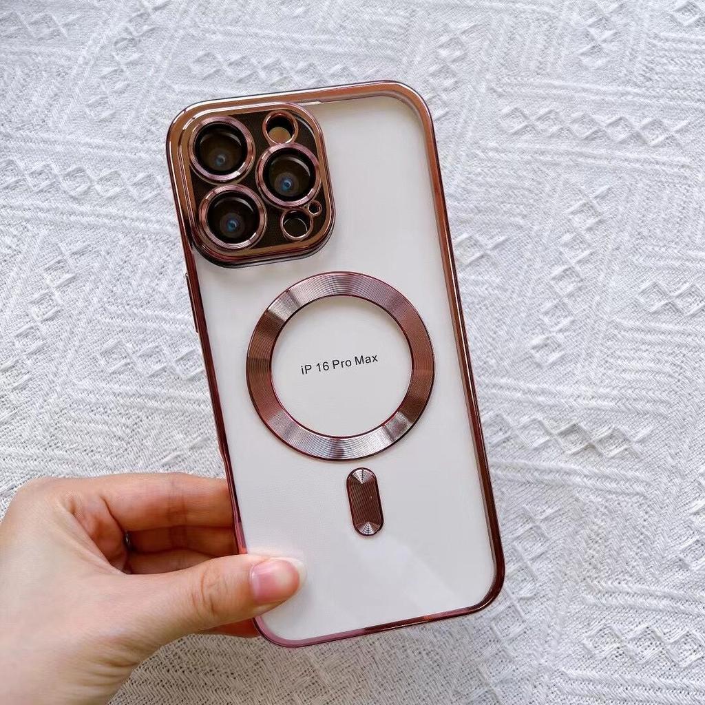 IPhone16 Electroplated CD Pattern 15 Mobile Phone Case with Tail Apple Magsafe Magnetic 12proma Soft Case Suitable