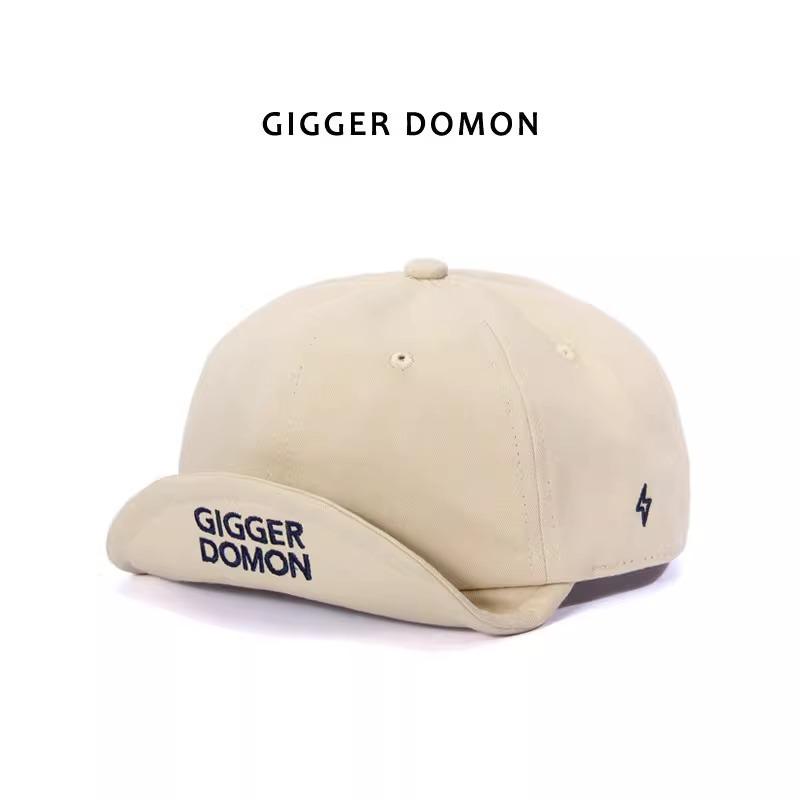 

Japanese Trendy Brand Short Brimmed Tongue Cap Black Retro Rounded Hat Personalized Workwear Baseball Cap Size Adjustable