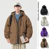 Cotton Coat Men's Winter New Thickened Solid Color Bread Coat Men's and Women's Student Trendy Loose Couple Cotton Coat Men