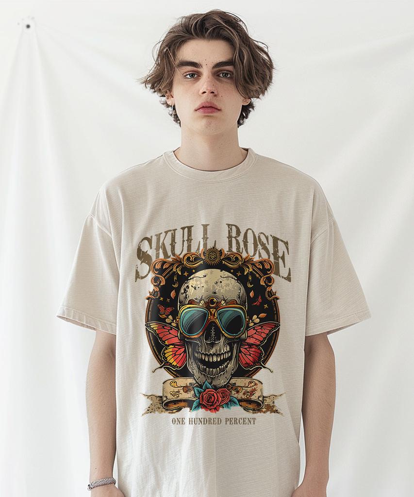 OHP Ohpxharmonia4 Skull Rose Pigment Short Sleeve Tee M