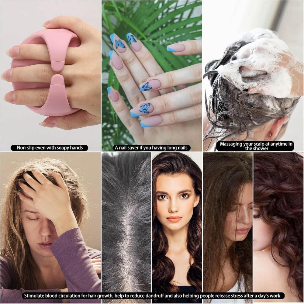 Silicone Scalp Massager Shampoo Brush Hair Scrubber Scalp Brush for All Hair Types of Women, Men, Pets Hairdressing Tool
