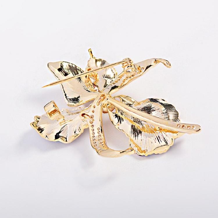 Irises Flower Design Brooch Jewelry With Enamel Finish Sturdy Copper Construction 11g Comfort Fit Unisex Gift