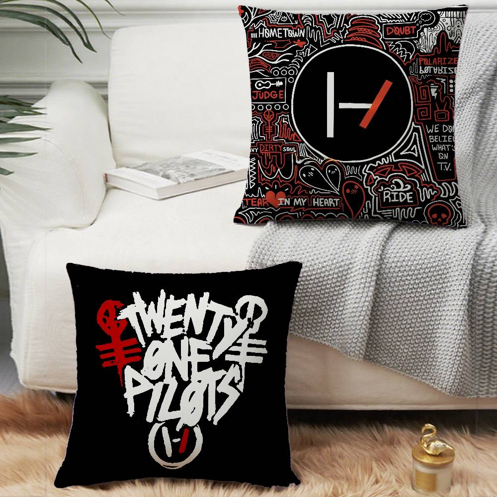 HOT-T-Twenty One Pilots Pillow Case Plush Fabric Soft Pillowcase Double Sided Print Sofa Cushion Cover Throw