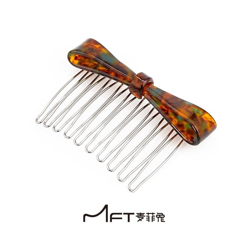 Leopard Print Bow Anti Slip Hair Comb Insert Clip Bangs One Word Top Clip Women Daily Hair Accessories