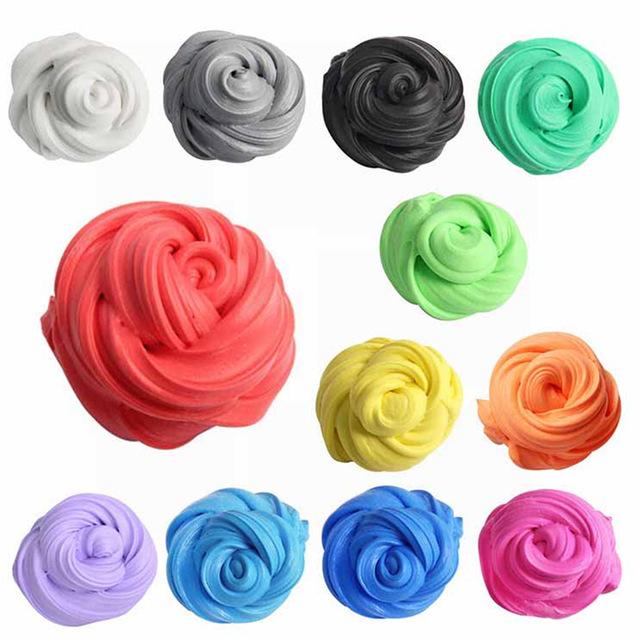 Colorful Fluffy   Scented Stress Relief No Borax Kids Toy antistress Sludge Cotton Mud Release Clay Toy Plasticine Box