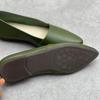 Johnature Handmade Genuine Leather Pointed Toe Soft Sole Flat Shoes Casual Versatile Women's Slip-on Shoes
