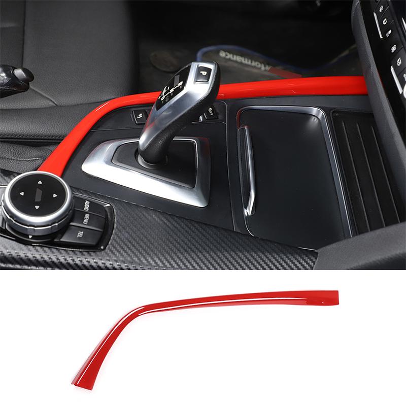 For BMW 3 4 Series F30 F31 F32 F33 F34 F35 F36 F80 2013-19 Real Carbon Fiber Car Gear Shift L Shape Strips Trim Car Accessories