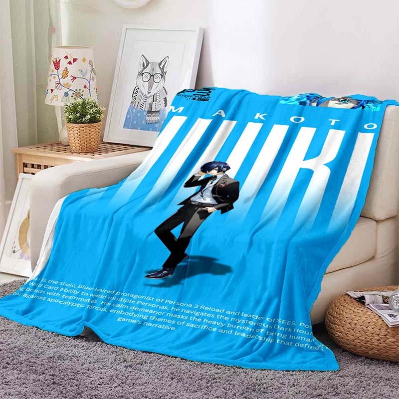 newmodelGame Cool Blanket Plush Nap Sofa rug for Living P-Persona series Room Warm Office Bedroom Birthday Home Travel Kid Gifts