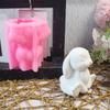Handmade Silicone Mould 3D Rabbits Candle Molds Ornament Molds Animal Molds Casting Molds for Home Table Decorations