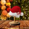 Christmas Holiday Gift Striped Pattern Christmas Hat Jacquard Wool Ball Xmas Cap with Small Ears Knitted Knitted Hat Winter
