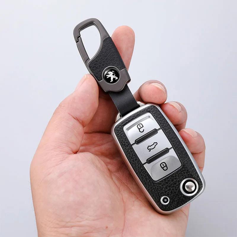 Leather Car Keychian Key Ring Pendant Key Holder for Peugeot 3008 2008 107 o 208 306 308 408 508 207 307 206 406 407 205 4008 5008
