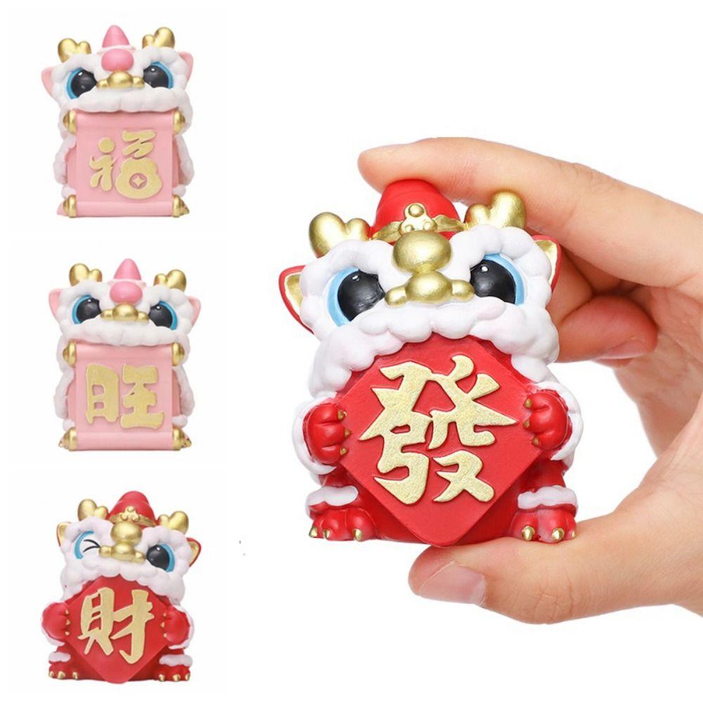 Chinese Style Cute Lion Ornament Cartoon Lucky Dancing Lion Model  Spring Festival Decor