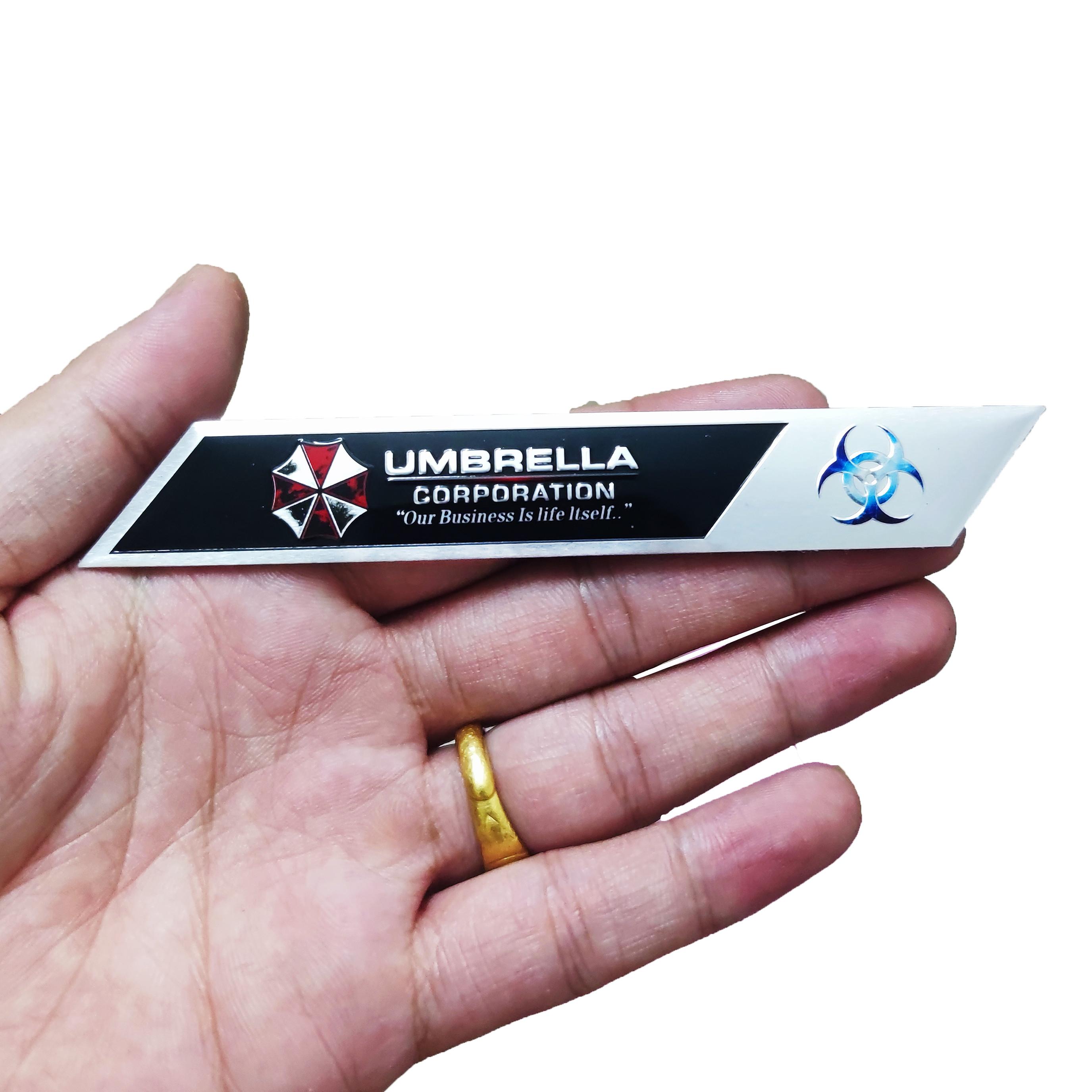 

2 шт. Resident Evil Umbrella Алюминиевая наклейка на бак мотоцикла/автомобиля, защитная наклейка от царапин на кузов, водостойкая декоративная наклейка
