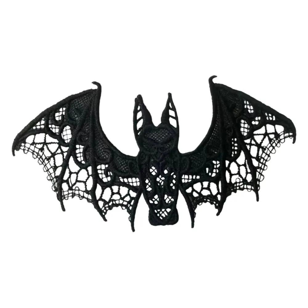 New Black/White Bat Halloween Festival Decoration Lightweight Multi-purpose Halloween Room Decoration Realistic Lace Bat Pendant