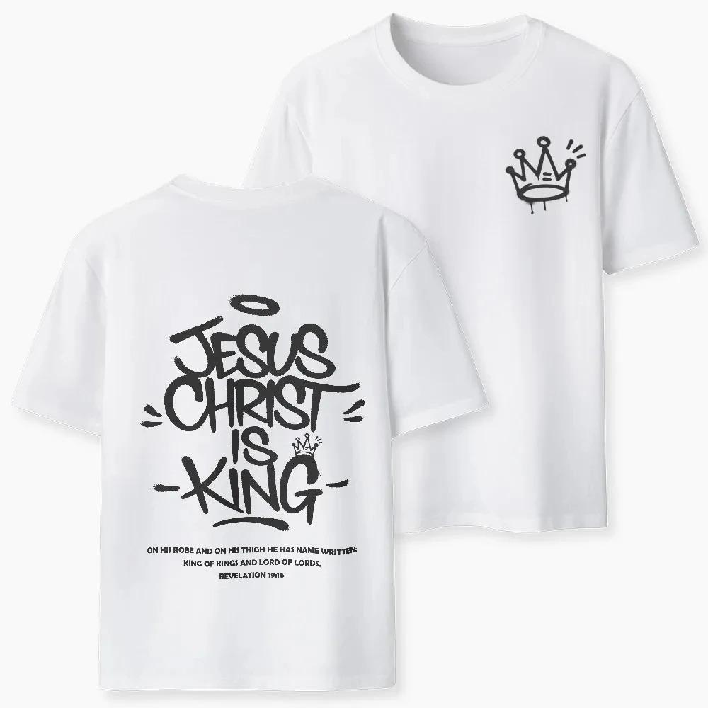Summer 2026 New Style Jesus Christ Is King Christian Highquality Casual Breathable Roundneck Tshirt For Both Unisex And Unisex
