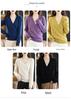 Women's Spring V-Neck 100% Wool Knit Cardigan - Long Sleeve, Short Style Sweater