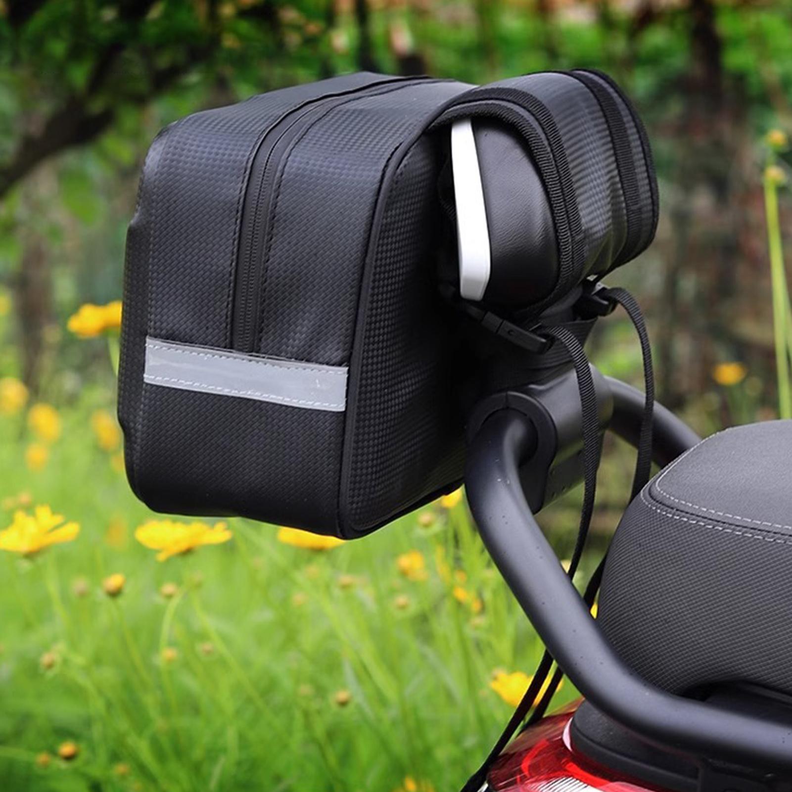 E-Bike Backrest Storage Bag Hard Shell Waterproof Ebike Trunk Pannier Safety Reflective Hard Shell Electric Vehicle Luggage blu