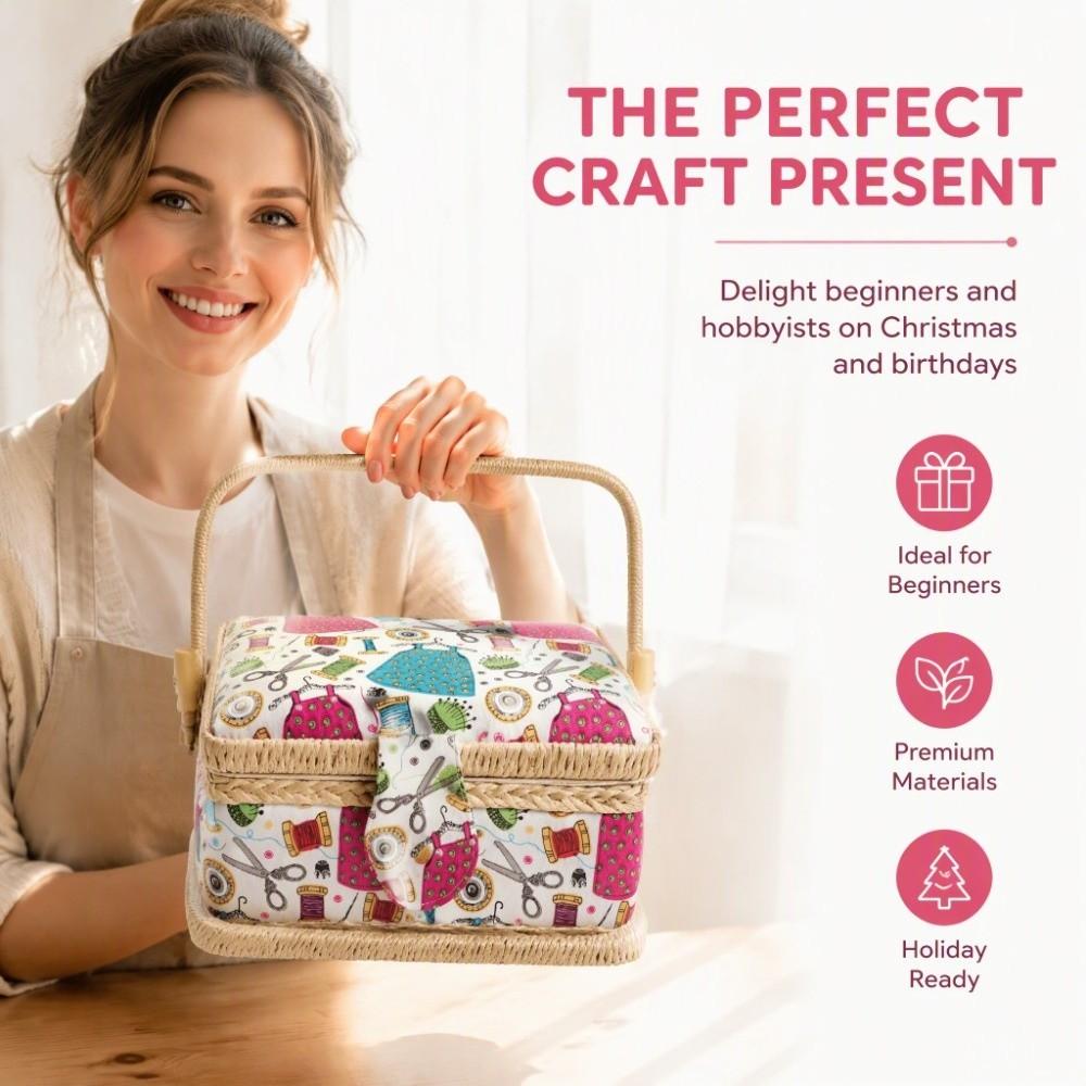 Kit Included Fabric Sewing Basket Storage Box Design Crafting Storage Box For Kids