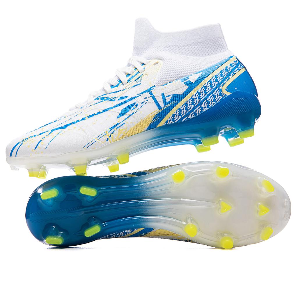 Men Soccer Shoes Cleats Training Boys Outdoor Sport Football Boots Adult Long Spikes Non Slip Cleats Breathable Match Sneakers