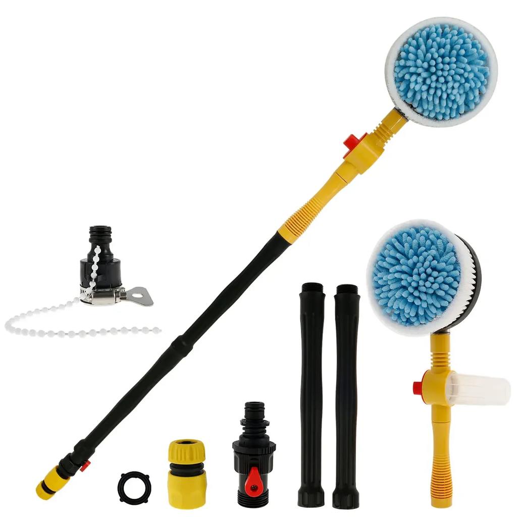 Car Wash Brush Cleaning Mop Foam Brush with Long Handle Automatic 360° Rotating Foaming Car Wash Mop Auto Accessories Tools2025