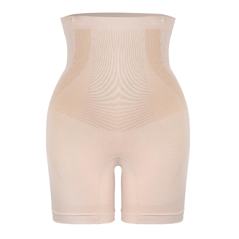 

S-4XL Женские трусики с высокой талией, бесшовные, большого размера, корректирующее нижнее белье, утягивающее, утягивающее, шорты XXXXL бежевый