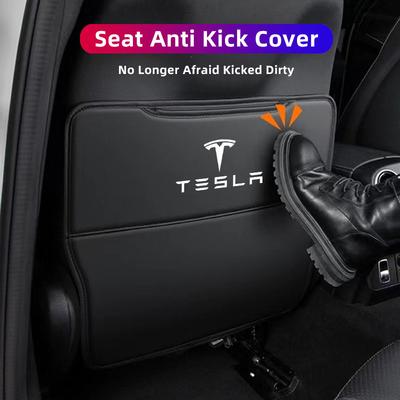 DXWZK1 2Pcs Car Seat Anti Kick Pad Protective Cover Auto Accessories For Model-Y Model-3 Model-X Model-S Cybertruck Roadster