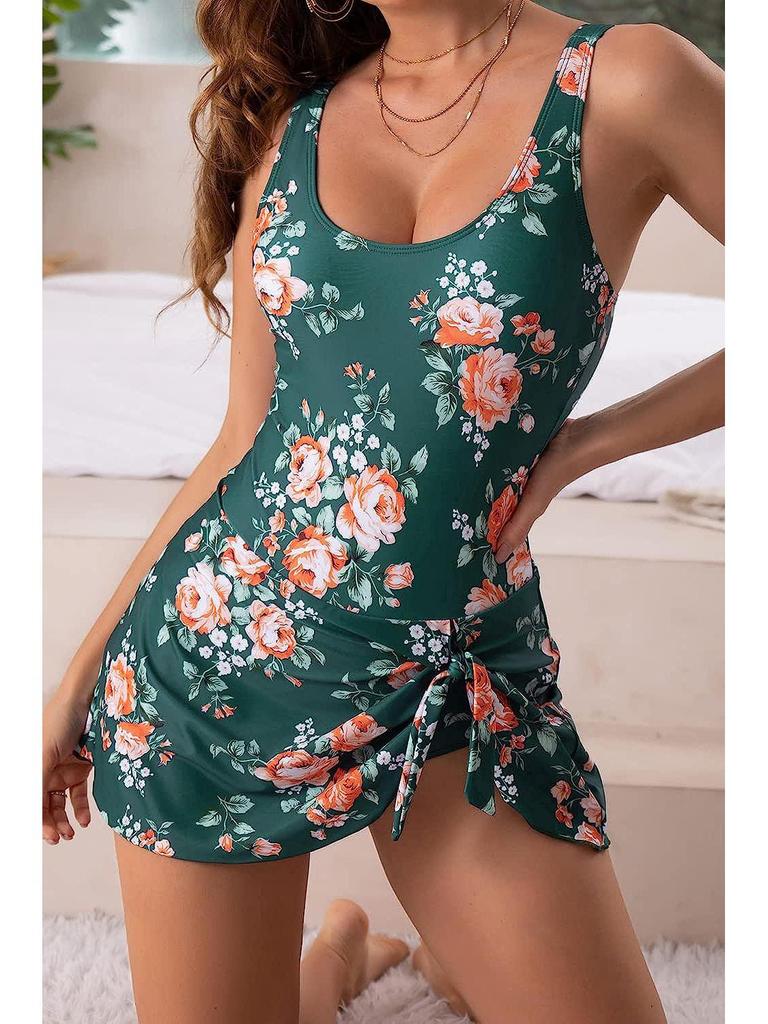 2024 Women's Plus Size Lace-Up Tankini Swimsuit - European & American Beach Vacation Style