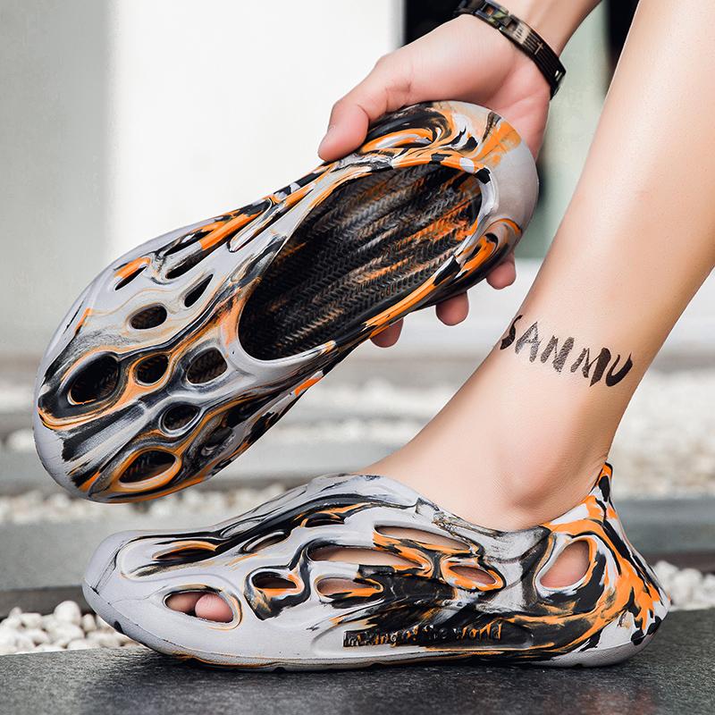 Fashion 2025 Summer Coconut Hole Shoes Bag Head Sandals Men's Beach Shoes Casual Foreign Trade Eva Garden Shoes Men's