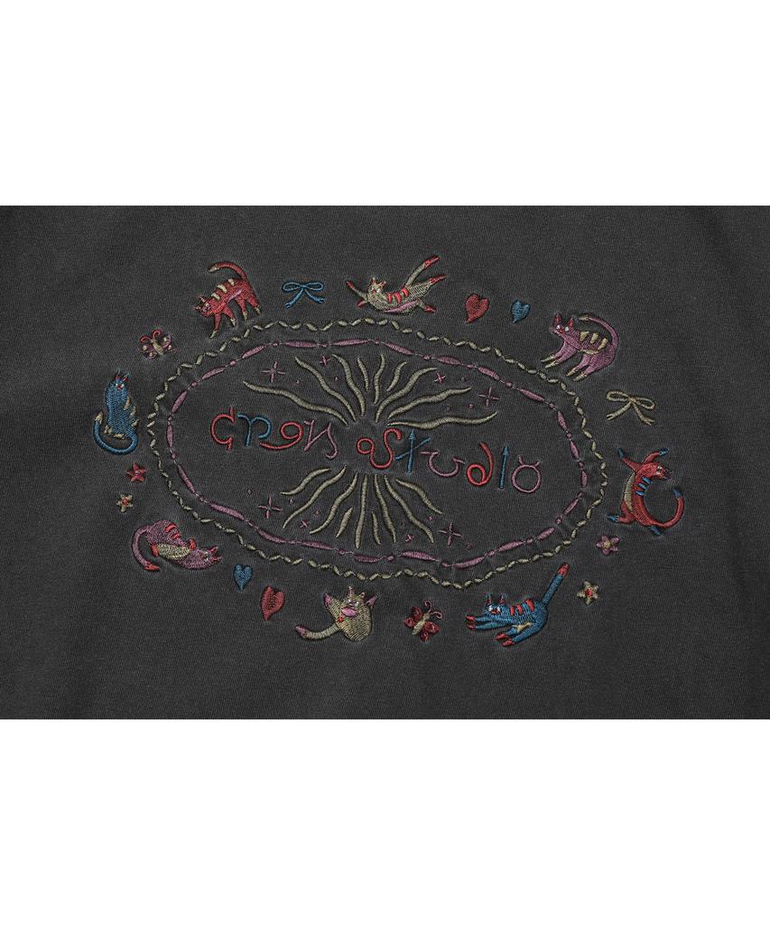 CPGN STUDIO Cat Stitch Pigment Short Sleeve Tee Smoke Black