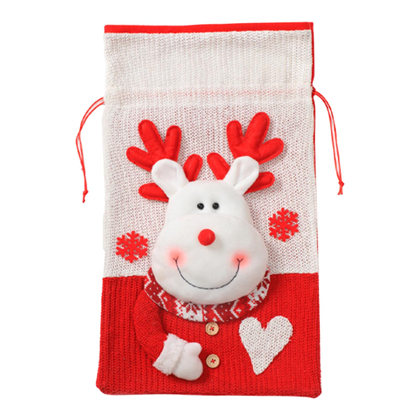 

Рождественские большие вязанные подарочные пакеты Детские подарочные пакеты Подарки для детского сада 3D-дизайн One Size